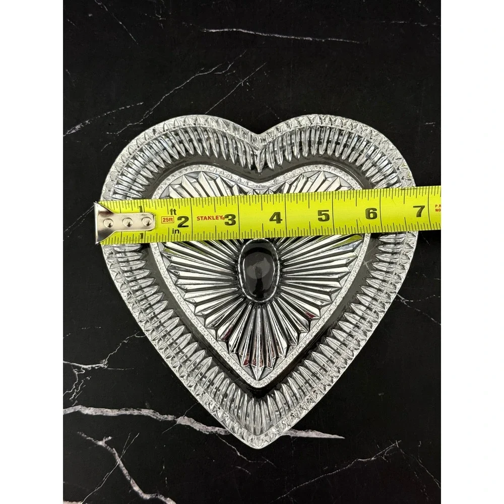 Crystal Legends Heart Shaped 6.75in Trinket Dish Plate Tray